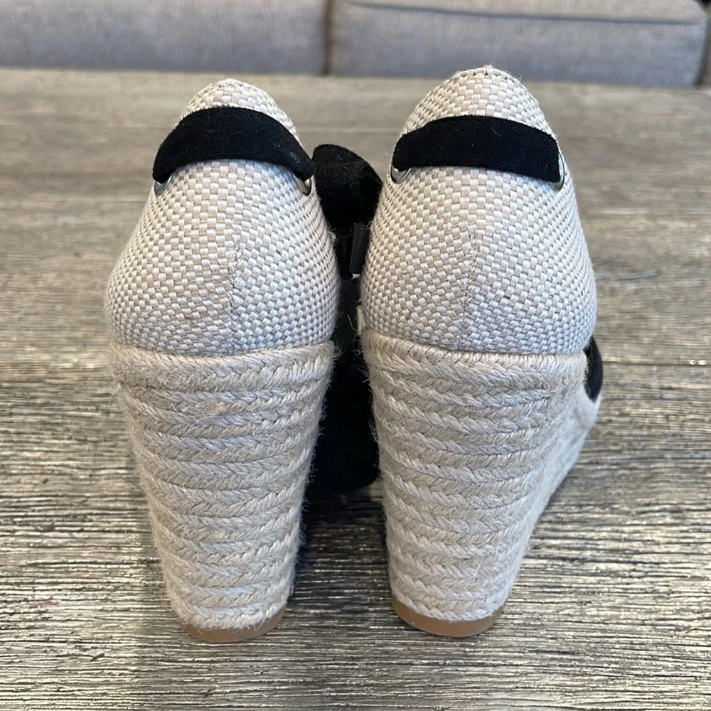 Torrid 9WW 9 Wide Sexy Black Platform Espadrille Canvas Wedge 4